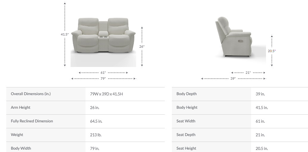 La-Z-Boy Brooks Reclining Loveseat Console — Carroll's Furniture